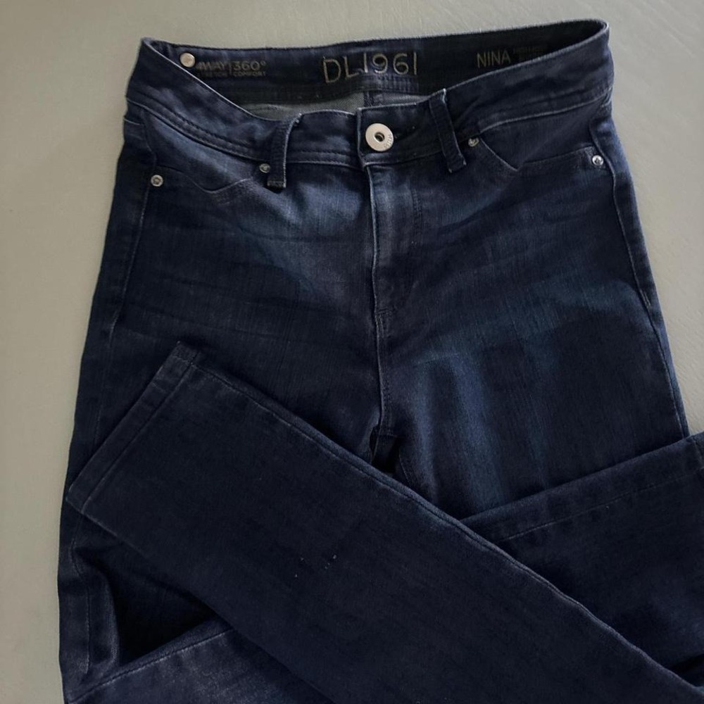DL1961 Nina High-Rise Skinny Jeans Dark Indigo 4-Way Stretch Size 26 Womens
